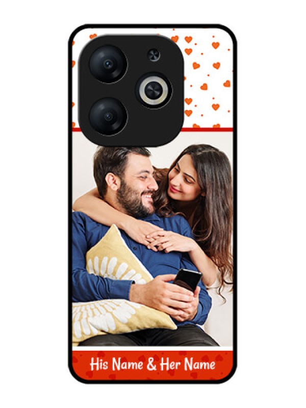 Custom Infinix Smart 8 Custom Metal Phone CaseOrange Love Symbol Design