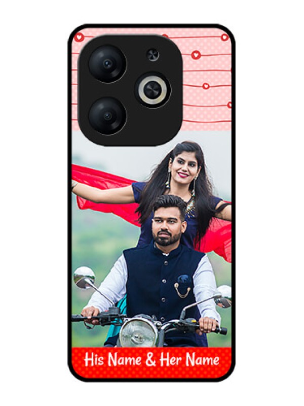 Custom Infinix Smart 8 Custom Metal Phone CaseRed Pattern Case Design