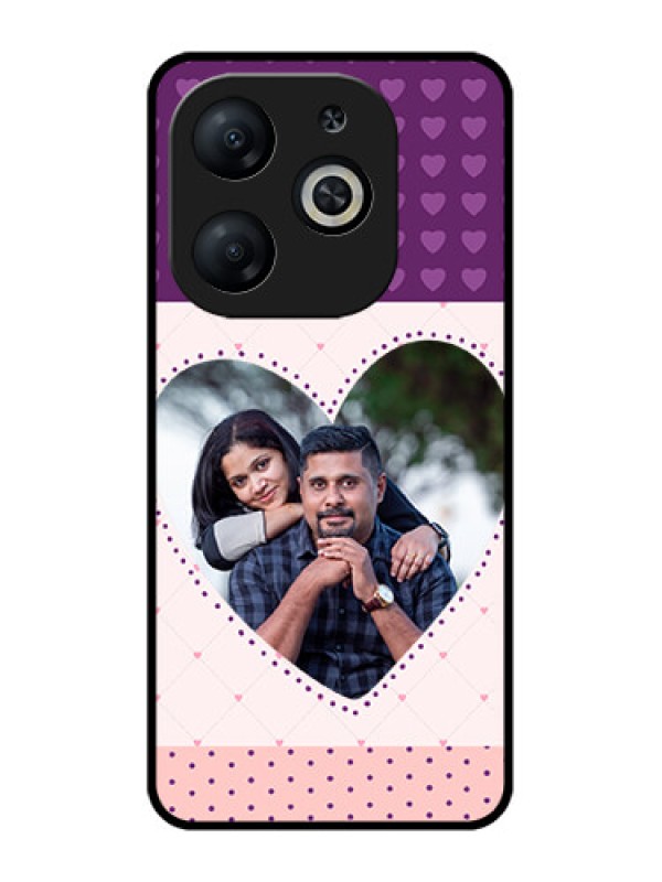 Custom Infinix Smart 8 Custom Metal Phone CaseViolet Love Dots Design