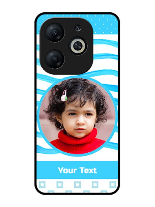 Custom Infinix Smart 8 Custom Metal Phone CaseSimple Blue Case Design