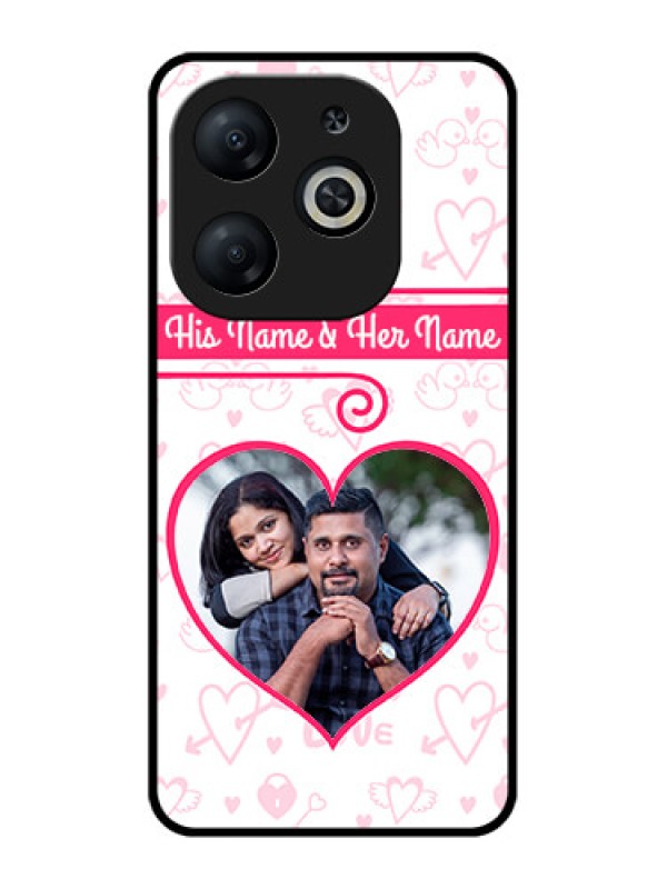 Custom Infinix Smart 8 Custom Metal Phone CaseHeart Shape Love Design