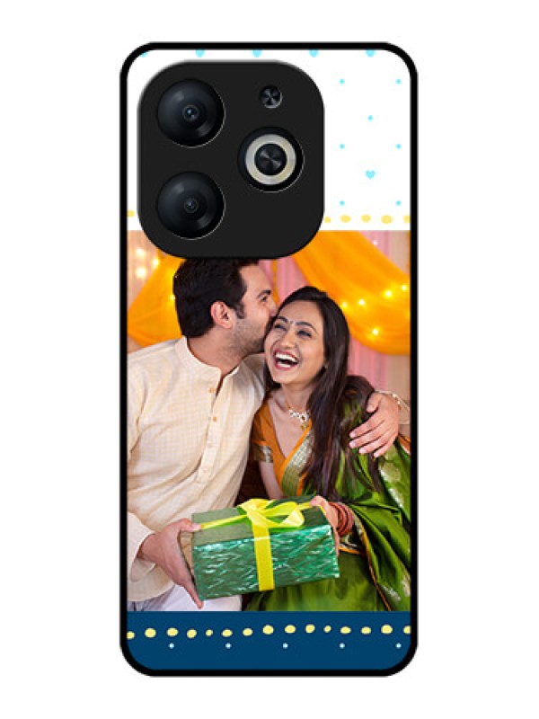 Custom Infinix Smart 8 Custom Metal Phone CaseWhite And Blue Abstract Design