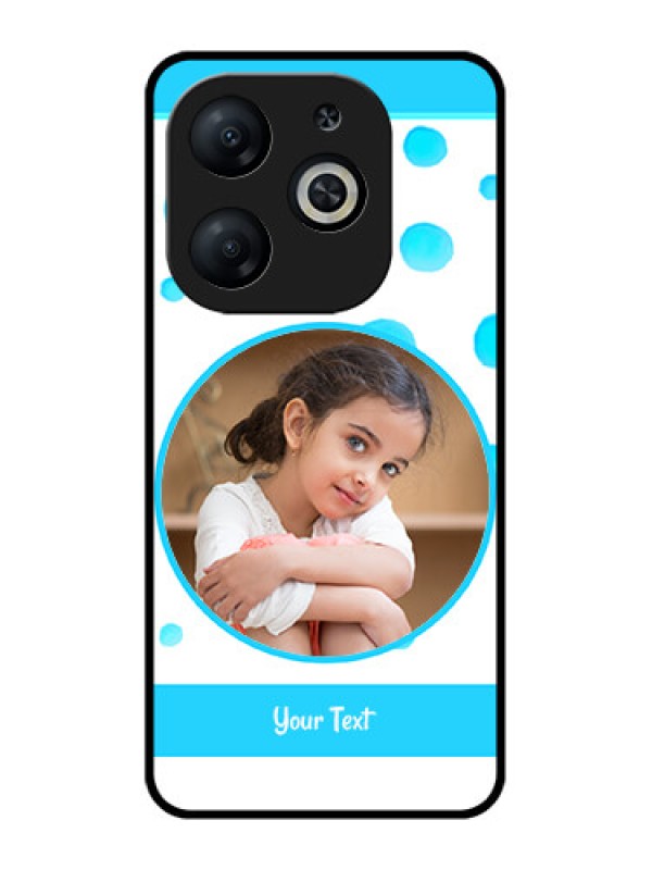 Custom Infinix Smart 8 Custom Metal Phone CaseBlue Bubbles Pattern Design