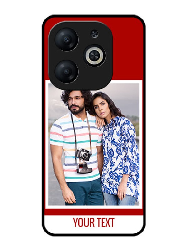 Custom Infinix Smart 8 Custom Metal Phone CaseRed Color Design