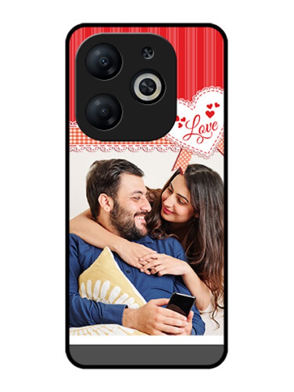 Custom Infinix Smart 8 Custom Metal Phone CaseRed Love Pattern Design