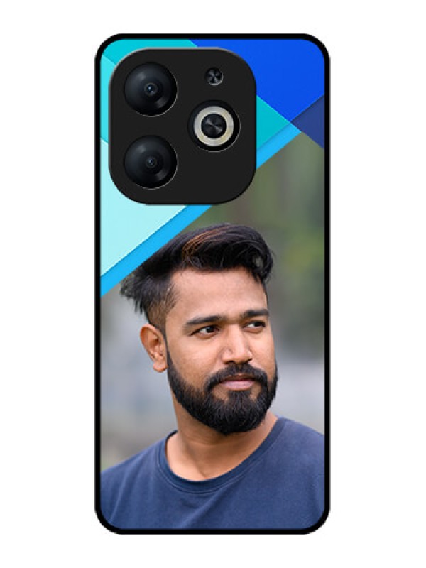 Custom Infinix Smart 8 Custom Metal Phone CaseBlue Pattern Design