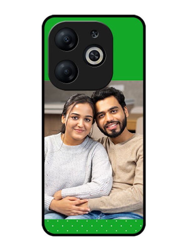 Custom Infinix Smart 8 Custom Metal Phone CaseGreen Pattern Design