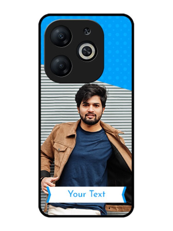 Custom Infinix Smart 8 Custom Metal Phone CaseSimple Blue Color Design