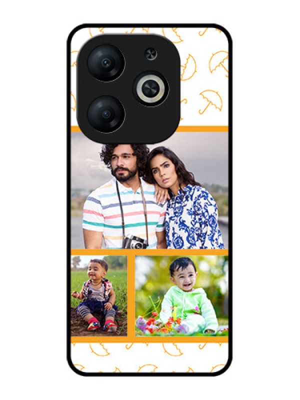 Custom Infinix Smart 8 Custom Metal Phone CaseYellow Pattern Design