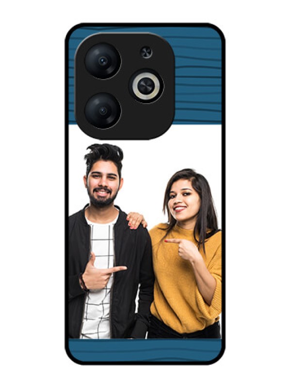 Custom Infinix Smart 8 Custom Metal Phone CaseBlue Pattern Cover Design