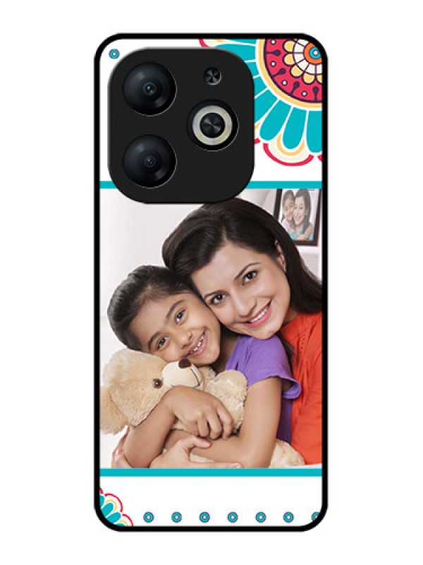 Custom Infinix Smart 8 Custom Metal Phone CaseFlower Design