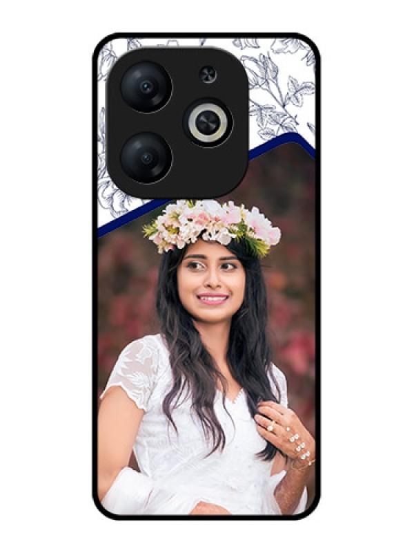 Custom Infinix Smart 8 Custom Metal Phone CaseClassy Floral Design