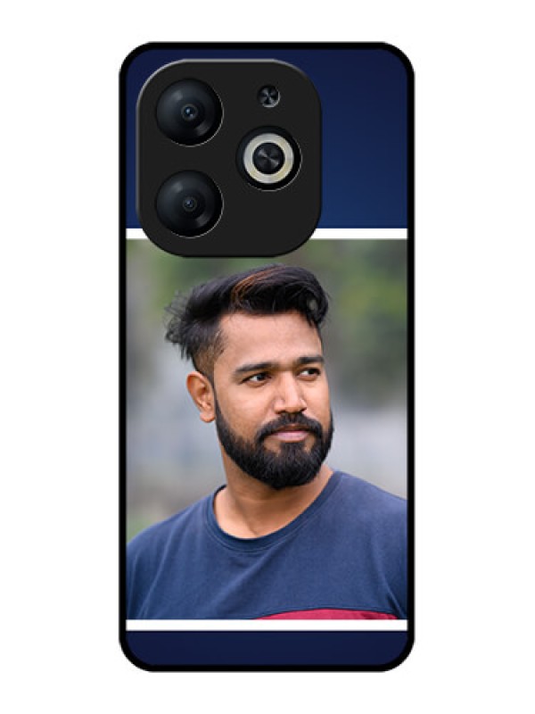 Custom Infinix Smart 8 Custom Metal Phone CaseSimple Royal Blue Design