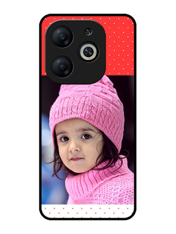 Custom Infinix Smart 8 Custom Metal Phone CaseRed Pattern Design