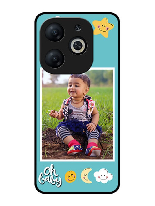 Custom Infinix Smart 8 Custom Metal Phone CaseSmiley Kids Stars Design