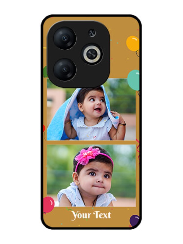 Custom Infinix Smart 8 Custom Metal Phone CaseImage Holder With Birthday Celebrations Design