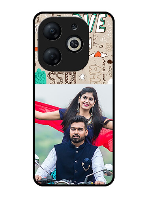 Custom Infinix Smart 8 Custom Metal Phone CaseLove Doodle Pattern