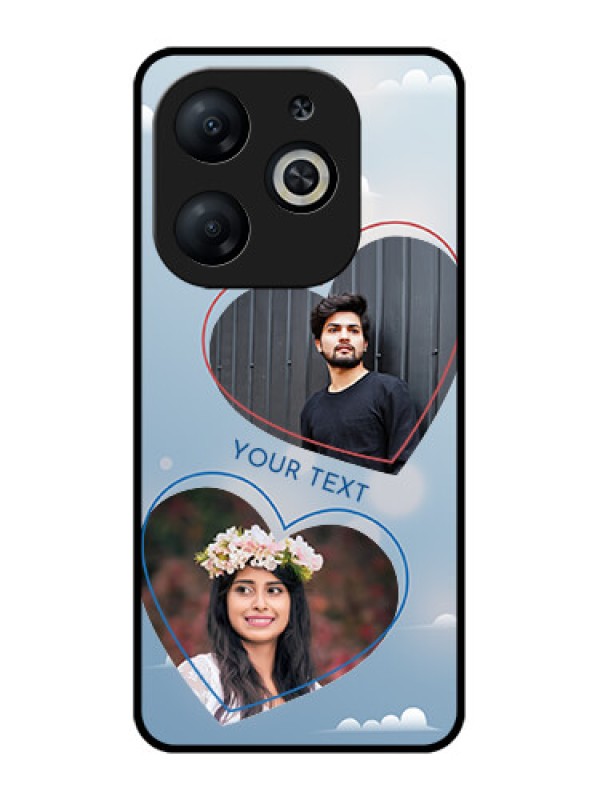 Custom Infinix Smart 8 Custom Metal Phone CaseBlue Color Couple Design