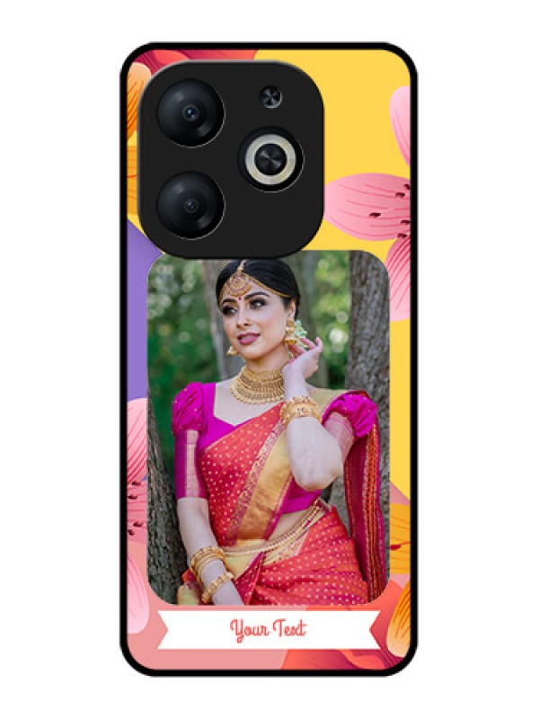 Custom Infinix Smart 8 Custom Metal Phone Case3 Image With Vintage Floral Design