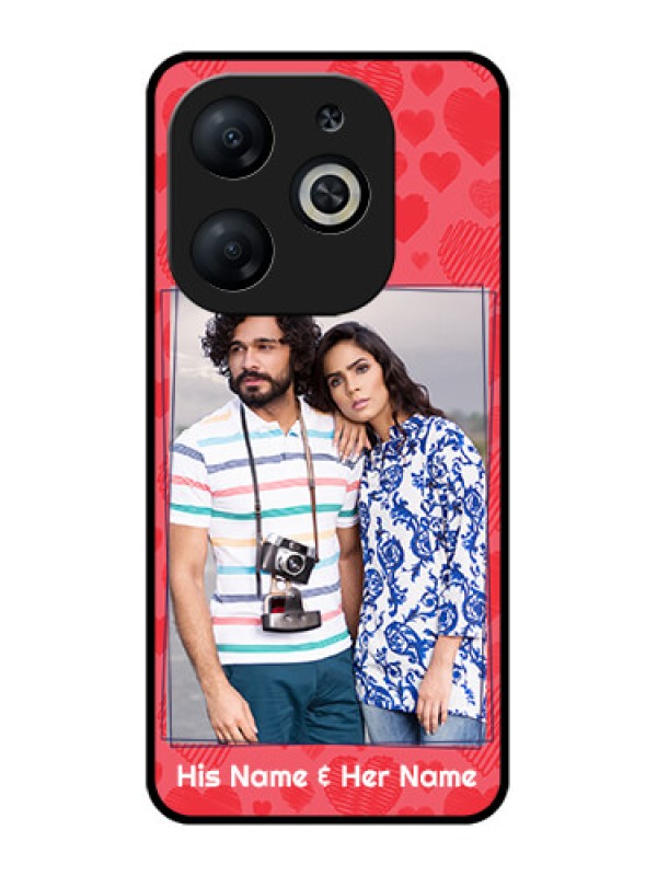 Custom Infinix Smart 8 Custom Metal Phone CaseWith Red Heart Symbols Design