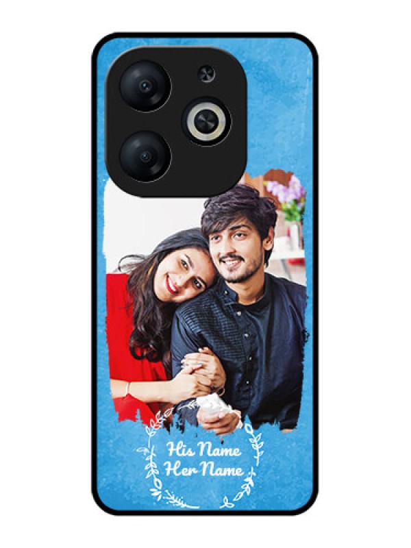 Custom Infinix Smart 8 Custom Metal Phone CaseBlue Color Vintage Design