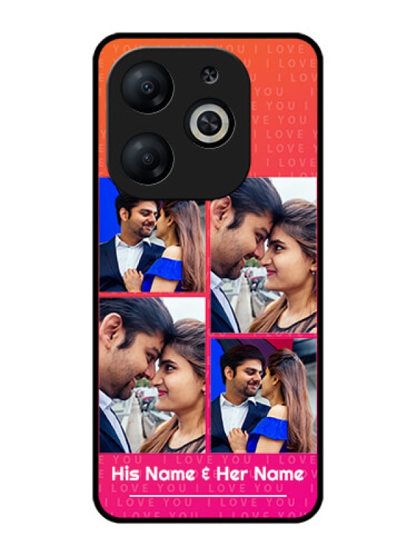 Custom Infinix Smart 8 Custom Metal Phone CaseI Love You Pink Design