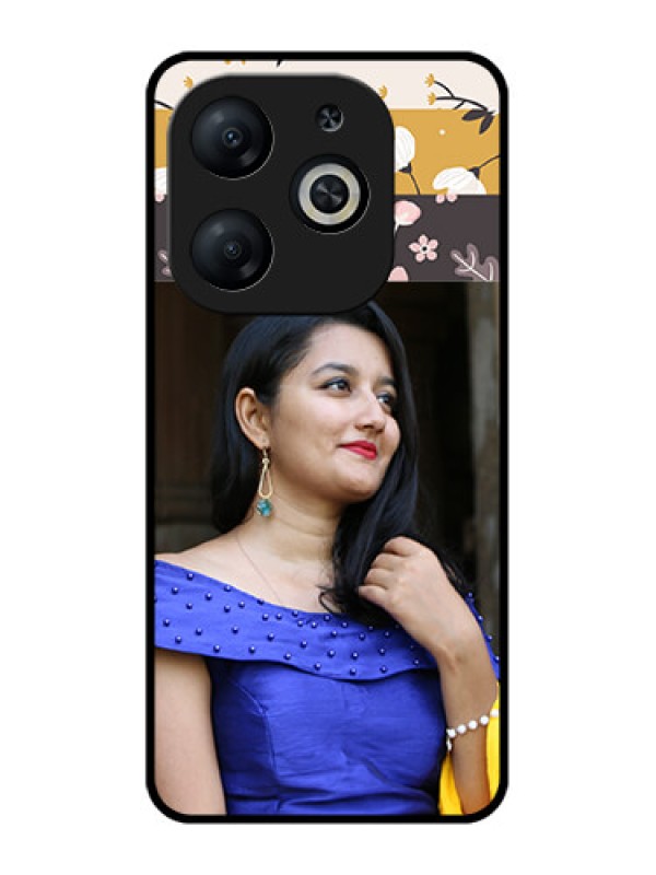 Custom Infinix Smart 8 Custom Metal Phone CaseStylish Floral Design