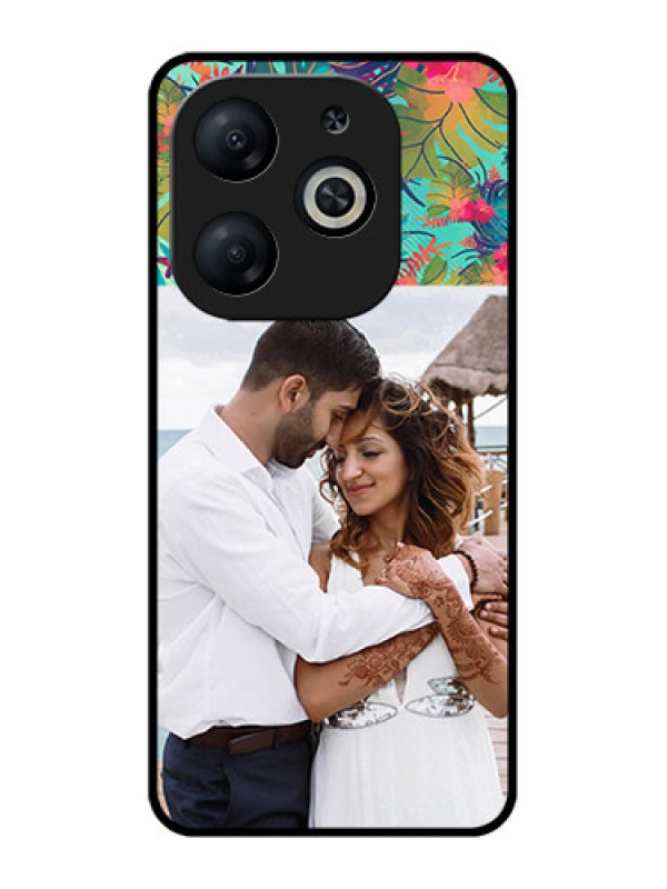 Custom Infinix Smart 8 Custom Metal Phone CaseWatercolor Floral Design