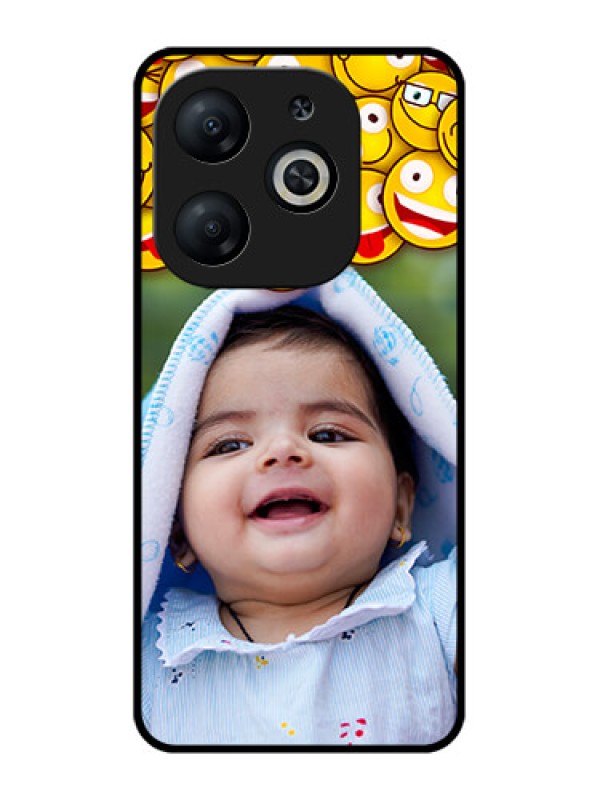 Custom Infinix Smart 8 Custom Metal Phone CaseWith Smiley Emoji Design