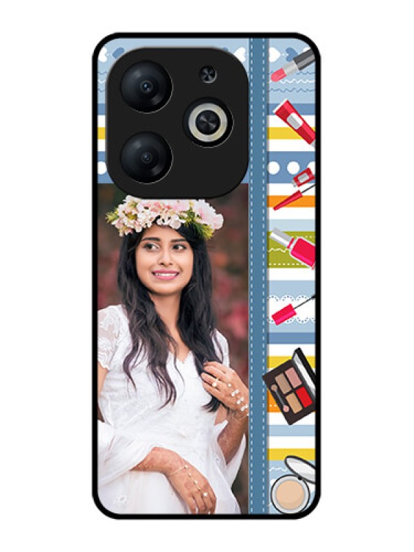 Custom Infinix Smart 8 Custom Metal Phone CaseMakeup Icons Design