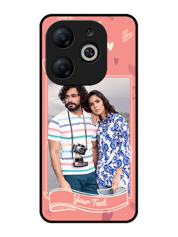 Custom Infinix Smart 8 Custom Metal Phone CaseLove Doodle Art Design