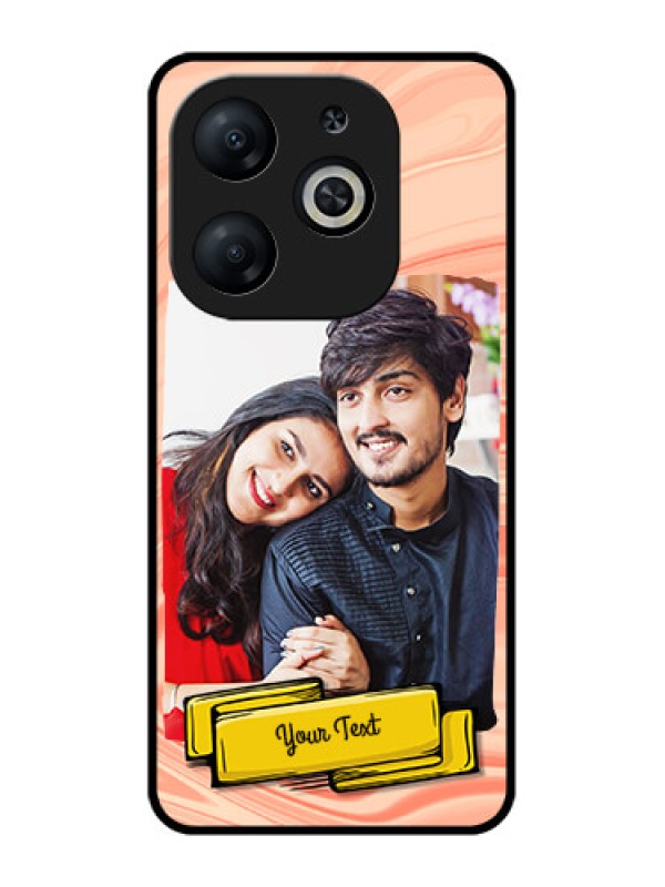 Custom Infinix Smart 8 Custom Metal Phone CaseMarble Texture Design