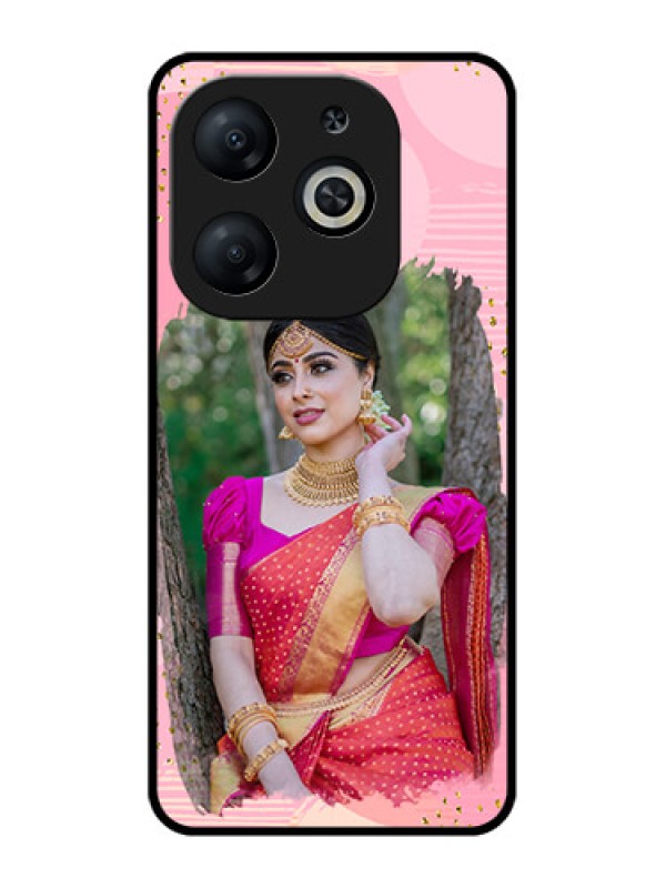 Custom Infinix Smart 8 Custom Metal Phone CaseGold Glitter Splash Design