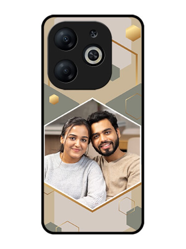 Custom Infinix Smart 8 Custom Metal Phone CaseStylish Hexagon Pattern Design