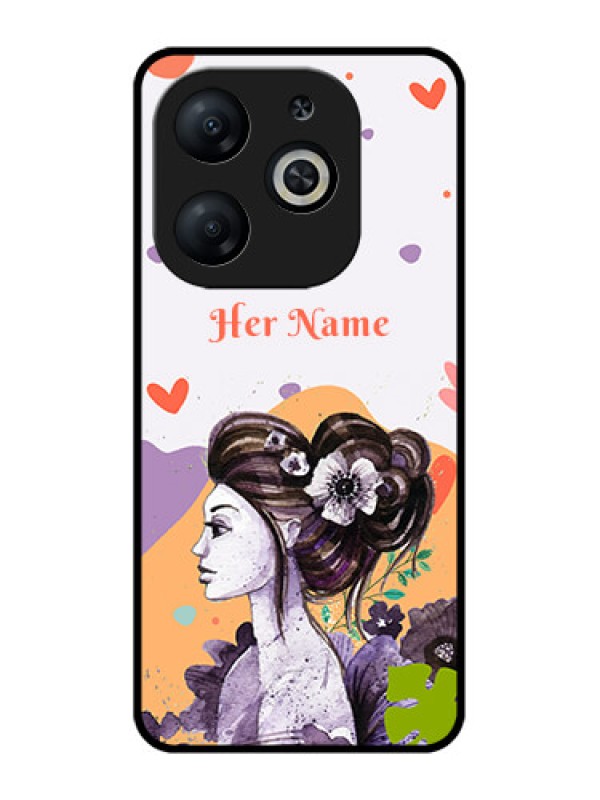 Custom Infinix Smart 8 Custom Metal Phone CaseWoman And Nature Design