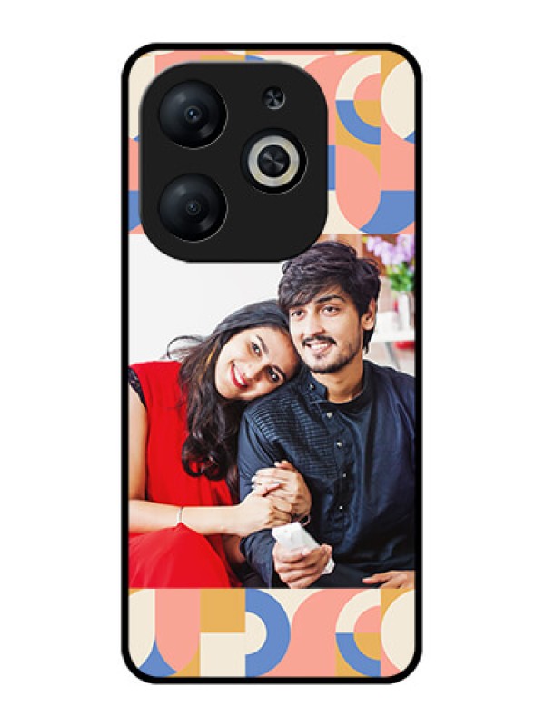 Custom Infinix Smart 8 Custom Metal Phone CaseSemi - Circle Maze Pattern Design