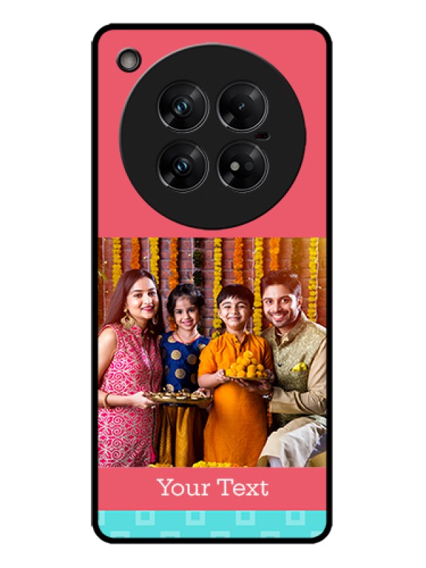 Custom Infinix Zero 40 5G Custom Metal Phone Case - Peach & Blue Color Design