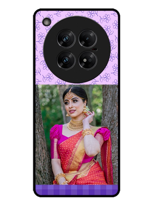 Custom Infinix Zero 40 5G Custom Metal Phone Case - Purple Floral Design