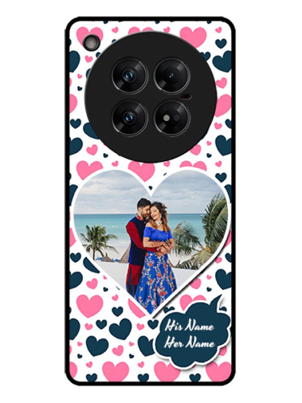 Custom Infinix Zero 40 5G Custom Metal Phone Case - Pink & Blue Heart Design