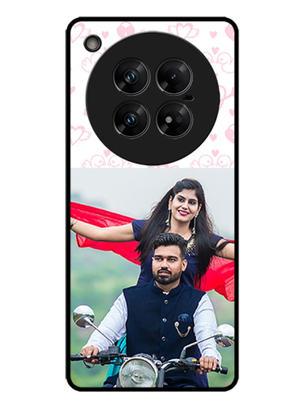 Custom Infinix Zero 40 5G Custom Metal Phone Case - Pink Flying Heart Design