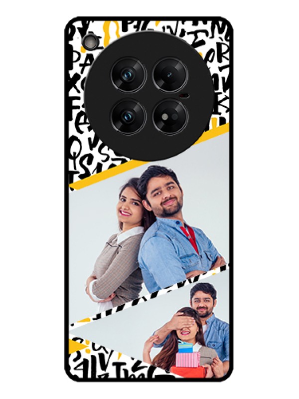 Custom Infinix Zero 40 5G Custom Metal Phone Case - Letters Pattern Design