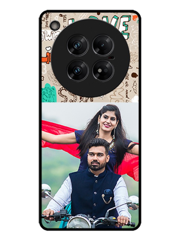 Custom Infinix Zero 40 5G Custom Metal Phone Case - Love Doodle Pattern