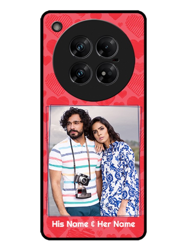 Custom Infinix Zero 40 5G Custom Metal Phone Case - With Red Heart Symbols Design