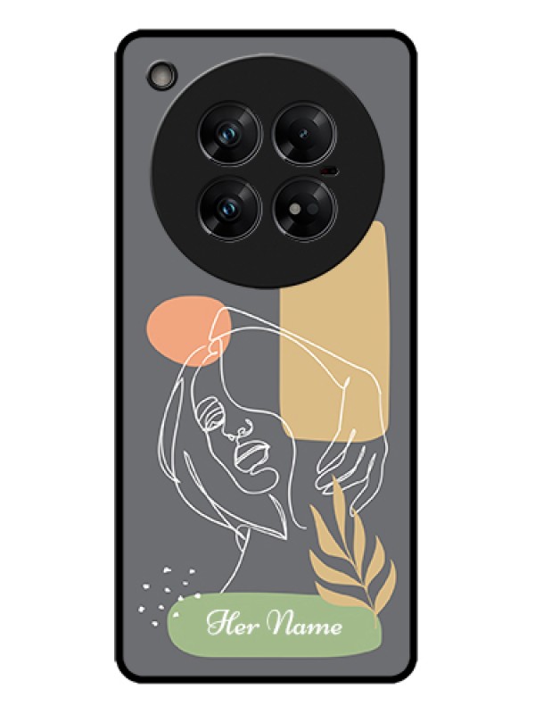 Custom Infinix Zero 40 5G Custom Metal Phone Case - Gazing Woman Line Art Design