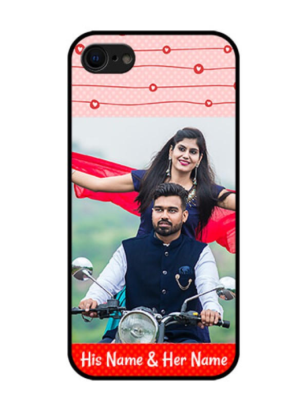 Custom iPhone SE 2020 Custom Metal Phone Case - Red Pattern Case Design