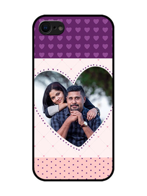 Custom iPhone SE 2020 Custom Metal Phone Case - Violet Love Dots Design