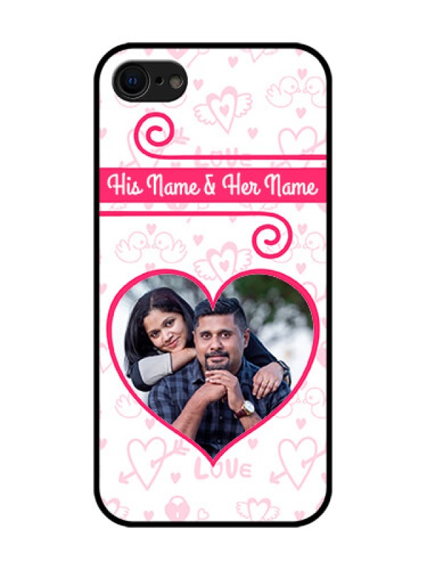 Custom iPhone SE 2020 Custom Metal Phone Case - Heart Shape Love Design