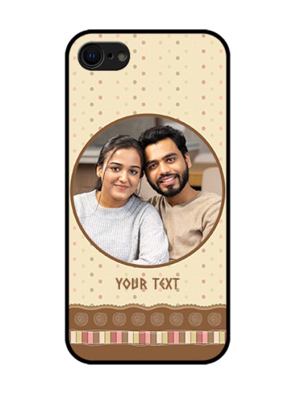 Custom iPhone SE 2020 Custom Metal Phone Case - Brown Dotted Mobile Case Design