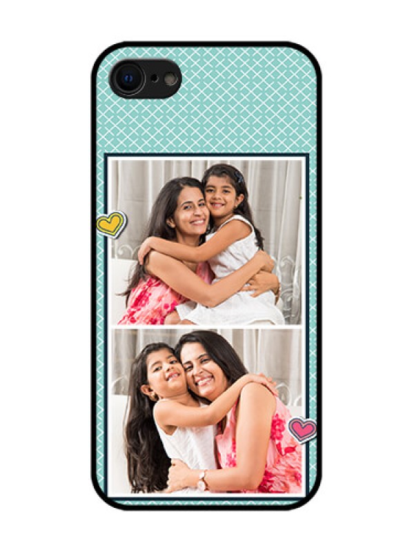 Custom iPhone SE 2020 Custom Metal Phone Case - 2 Image Holder With Pattern Design
