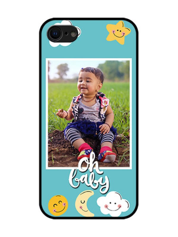 Custom iPhone SE 2020 Custom Metal Phone Case - Smiley Kids Stars Design